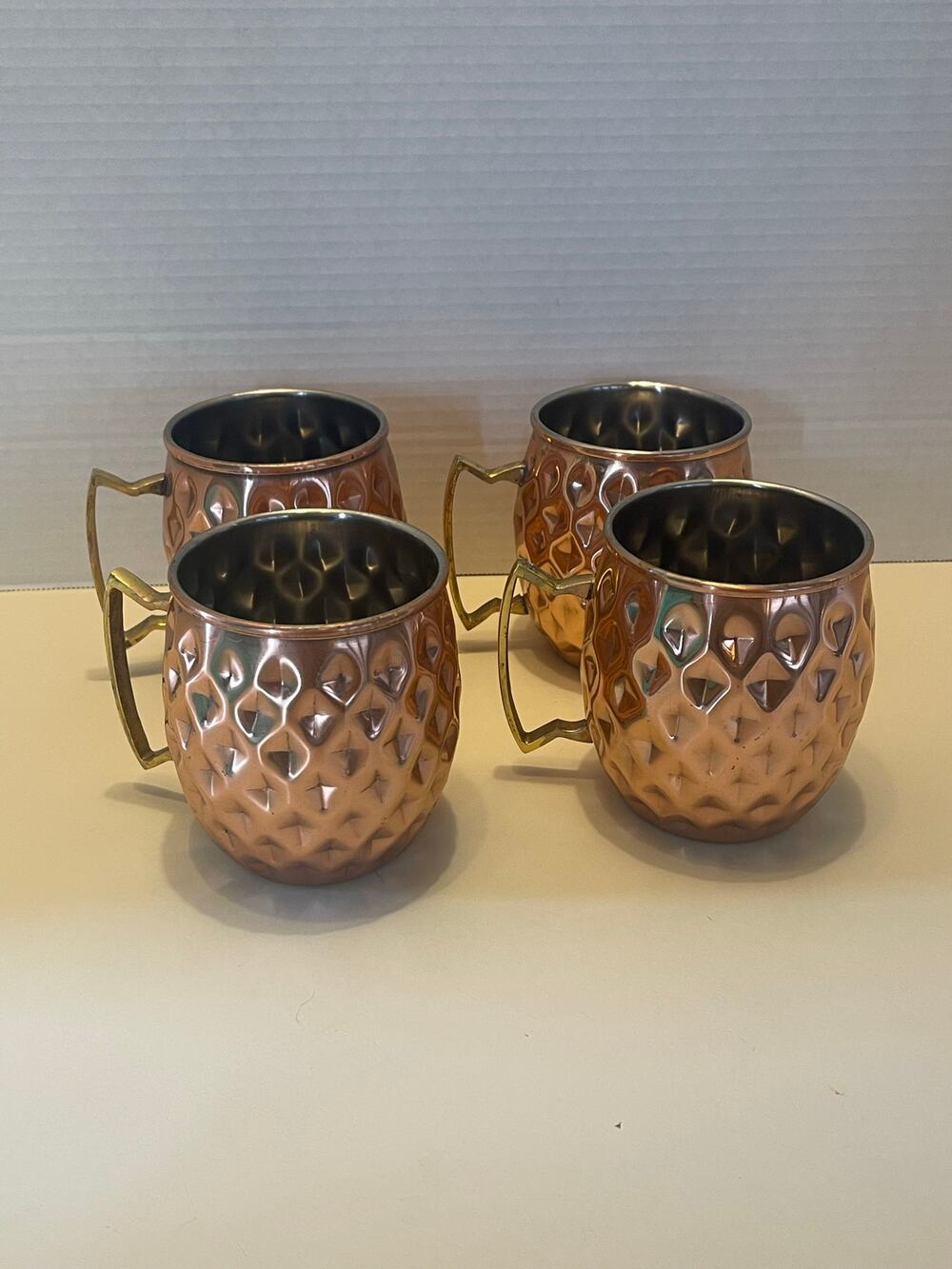 Hammered Copper Moscow Mules, set of 4